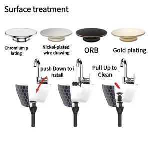 Hiện đại chống tắc nghẽn chậu rửa Vanity bồn rửa Stopper chải Nickel nhựa vòi <span class=keywords><strong>pop</strong></span>-up cống tràn phòng tắm tàu <span class=keywords><strong>Pop</strong></span> cống - Product Image 2