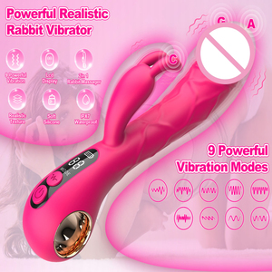 Vibromasseur Lapin pour Femmes, Jouet Sexuel Clitoridien et Point <span class=keywords><strong>G</strong></span>, Stimulateur Vaginal, Vibromasseurs Lapin avec Écran LCD, Dildos Vibrants - Product Image 3