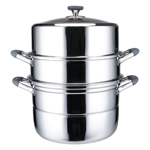 Vaporizador de celosía de acero inoxidable de doble fondo, color y tamaño personalizables, <span class=keywords><strong>olla</strong></span> de <span class=keywords><strong>vapor</strong></span> de doble oreja para estufa de inducción - Product Image 1