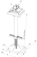 Support de conteneur réglable en hauteur avec base à vis en acier durable, vérin de stabilisation ISO pour les opérations de terminal
