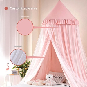 Zanzariera Rotonda a Doppio Strato in Metallo <span class=keywords><strong>per</strong></span> Bambine 0-24 Mesi, Altezza 31-50cm, Decorazione <span class=keywords><strong>per</strong></span> la Stanza - Product Image 1