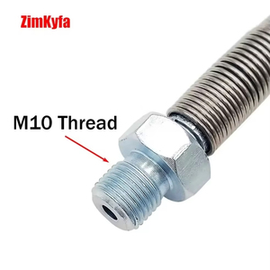 Tuyau en nylon haute pression en acier inoxydable Zimakyfa QHG-M10 de 50 cm, filetage M10*1, pour recharge pneumatique PCP, enveloppé de ressort, 40 MPa - Product Image 5