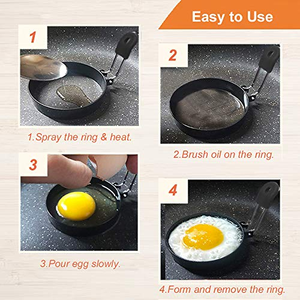 Anneau à œufs en acier inoxydable avec revêtement antiadhésif, moules à œufs pour la cuisson, ustensiles de cuisine pour œufs - Product Image 3
