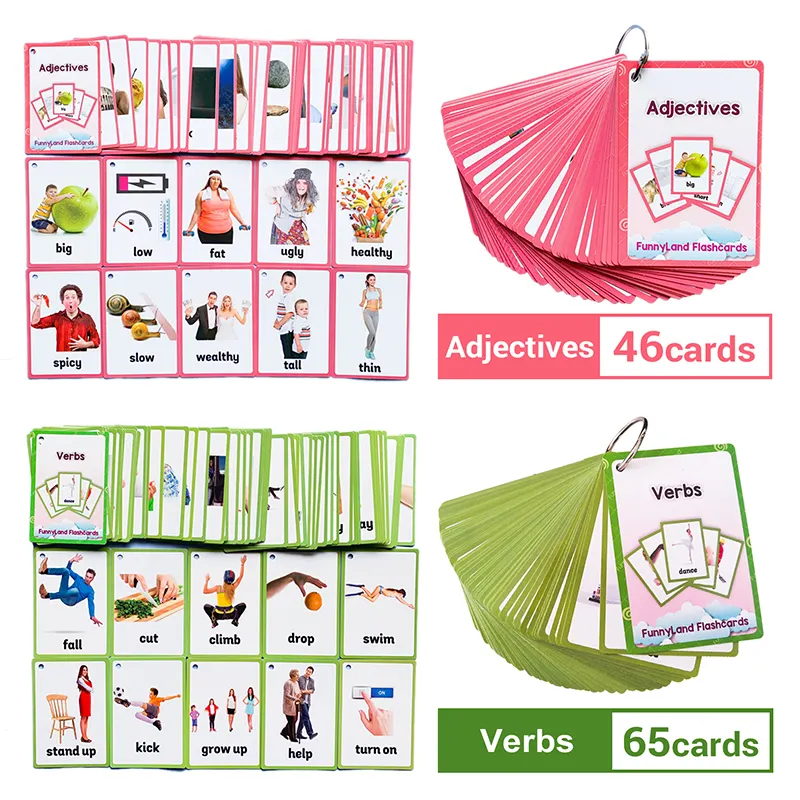 Groothandel Custom Early Education Kaart Full Color Art Paper Afdrukken Onderwijs Flash Card Fabriek Voor Kinderen