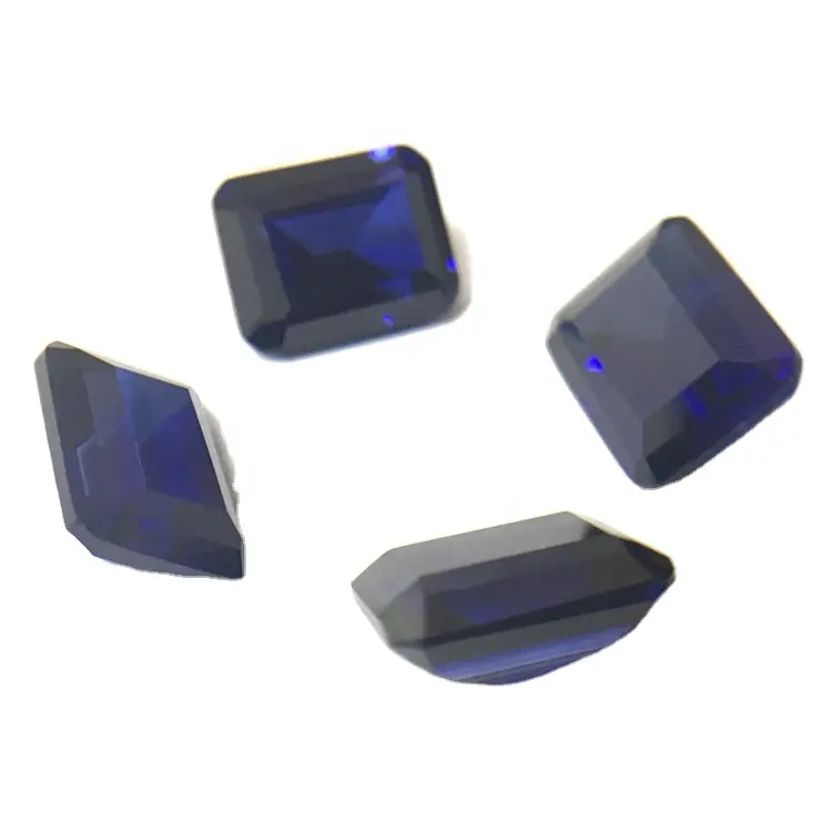Wuzhou-gemas niel 33 #34 #35, gemas preciosas, precio personalizado, Esmeralda cortada, zafiro sintético, corindón azul
