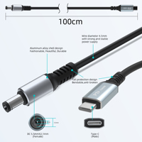 Konverter USB-C, dukungan pengisi daya 100W PD 1A 2A 3A 5V 9V 12V Tipe C ke DC plug kabel pengisian cepat 12v Tipe c
