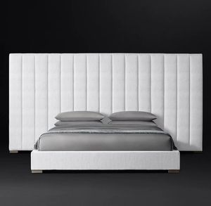 Custom Fabric Modern Queen <b>king</b> <b>Size</b> Bedroom Furniture Set Extended <b>Headboard</b> Panel Platform Wooden Frame <b>Bed</b> - Product Image 6