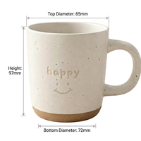 Mug à café en céramique mouchetée, tasse à café avec logo en relief et poignée pour la maison, le bureau, ou comme cadeau