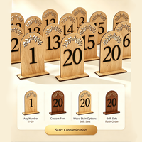Numéros de table en bois personnalisés pour mariage, fête, hôtel, banquet, anniversaire, Noël – Décorations de table artisanales simples et artistiques