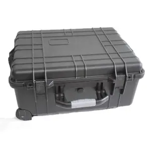 Resistente in plastica Trolley cassetta portautensili contenitore per il trasporto con ruote grande scatola per utensili rigida scatola di rotolamento con schiuma