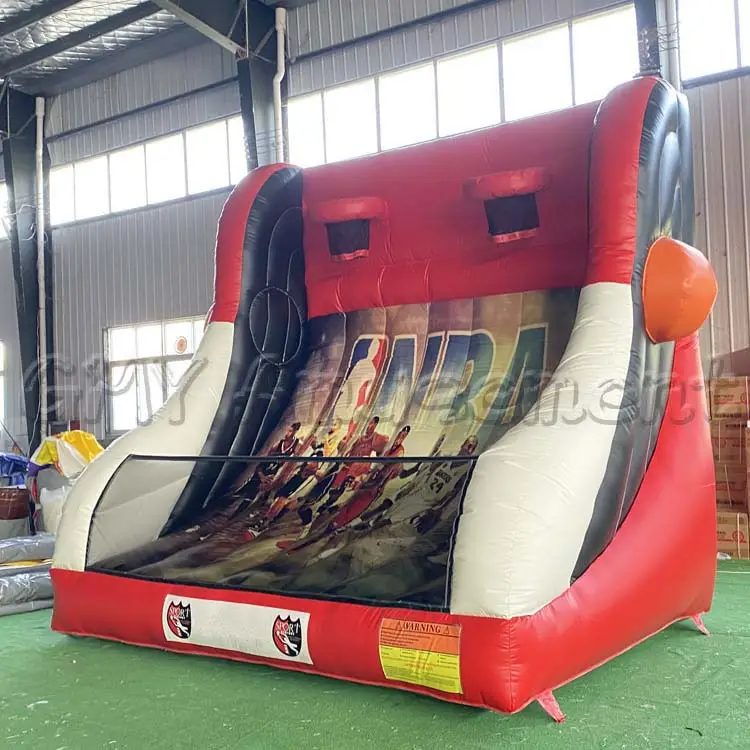 New design basketball game dual hoop custom inflatable basketball shooting game