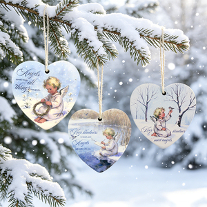Ornement suspendu en céramique personnalisé avec impression UV, pendentif en forme de cœur/rond pour la fête de Saint-Joseph, article religieux - Product Image 4
