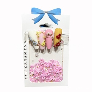 热销彩色树脂五瓣美甲饰品3D小花指甲珍珠钢球指甲装饰配件 - Product Image 6