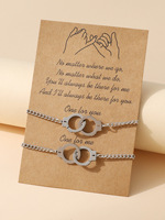 Bracelet menottes créatif pour femmes unisexe chaîne à main Couples bracelet à breloques bijoux accessoires cadeau de fête