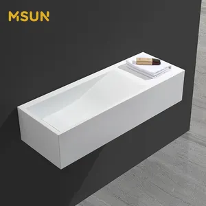 Fini mat design moderne coin vanité dessus évier vanité de salle de bain courbe