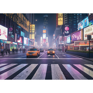 Toile de fond photo personnalisable pour fête d'adultes : Rue Broadway, Taxi, Route, <span class=keywords><strong>New</strong></span> <span class=keywords><strong>York</strong></span> City, Time Square - Product Image 4