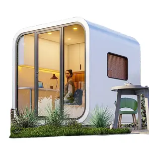 可移动现代工作舱使用小型太阳能舱防水花园办公室预制房屋