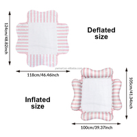 Matelas flottant gonflable en maille rayée Macaron pour piscine, hamac aquatique portable en PVC pour piscine, vente en gros