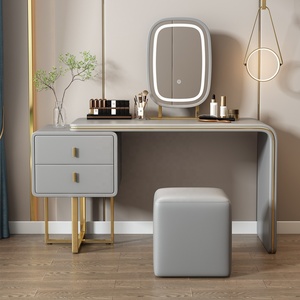 Table de maquillage moderne à succès, style crème simple avec miroir intelligent et design rétractable, <span class=keywords><strong>coiffeuse</strong></span> de rangement multicolore - Product Image 2