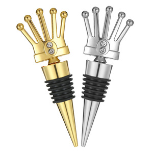 Crown <b>Wine</b> Bottle Stopper Gold Silver Zinc Alloy TPR Sealing Plug For <b>Wine</b> Preservation Party Gift - Product Image 2