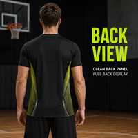Kaos Latihan Basket Pria Custom, Cepat Kering, Motif Geometris Segitiga, Kerah Bulat, untuk Klub Basket dan Latihan Harian