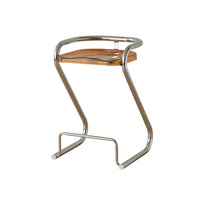 Chaise de bar moderne et écologique en acier chromé, couleur crème macaron, pour petite table haute de salle à manger d'appartement