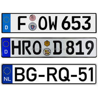 Sublimation 4 trous de qualité supérieure Plaque d'immatriculation métal aluminium avec logo personnalisé