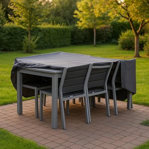 Housse de protection pour mobilier d'extérieur 165x140x90 cm en polyester 210D pour table et 4 chaises, idéale pour le jardin - Product Image 6