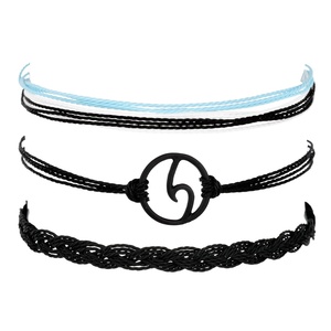 Bracelet tressé en <span class=keywords><strong>vida</strong></span>, cordon de cire pour bijoux avec perles ajustables, vente en gros, - Product Image 2