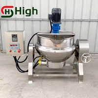Sauce au caramel et chili planétaire inclinable Confiture de fruits Pâte de haricots Cuisson Mélangeur Pot Machine Cuisinière à gaz électrique avec agitateur