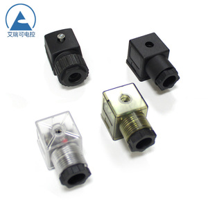 Hs501 Din43650a Junction <b>Box</b> Solenoid Valve Coil Plastic Screw Terminal Panel Mount Black Transparent - Product Image 1