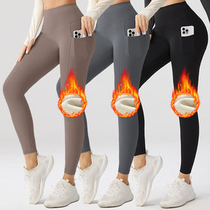 Dames Fleece Gevoerde Leggings Thermische Warme Winter Panty Hoge Taille Yogabroek Koud Weer Met Zakken - Product Image 4