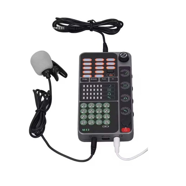 Original m13 Voice Changer Game Live Broadcast Mobile Computer Sound Card Singing Mini Sound Card Voice Changer for Phone