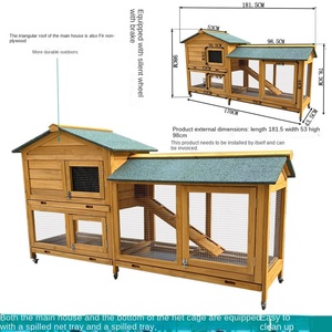 Cage en bois résistante aux intempéries pour lapins, poulets et pigeons, niche pour animaux à plusieurs niveaux pour jardin/patio. - Product Image 5