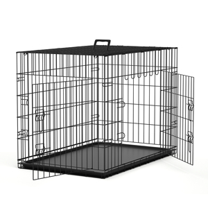 Nobleza Heavy Duty gabbia per cani con 2 porte 107X69X75.5cm acciaio e ferro Pet casa con legno in plastica Base vassoio modello solido - Product Image 1
