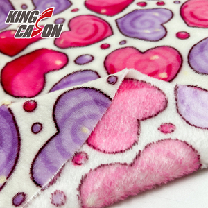 KINGCASON-tela de franela suave y cómoda para niños, tejido de poliéster con dos cepillos laterales, estampado de corazón personalizado, 100 - Product Image 4