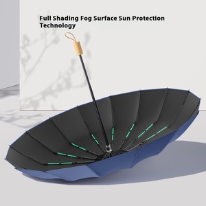 <span class=keywords><strong>Haut</strong></span> <span class=keywords><strong>de</strong></span> <span class=keywords><strong>gamme</strong></span> 32 côtes revêtement noir manuel <span class=keywords><strong>parapluie</strong></span> <span class=keywords><strong>pliant</strong></span> femmes grand soleil et pluie double usage Parasol Protection UV fonction <span class=keywords><strong>de</strong></span> suspension - Product Image 3