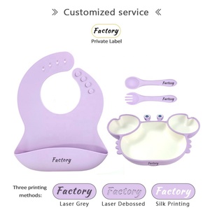 Juego de alimentación de silicona para niños sin BPA, productos para bebés recién nacidos, vajilla de cena segura no tóxica para niños pequeños - Product Image 4