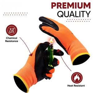 Sandy Nitrile Coating Nylon Spandex Liner Sandy Nitrile Coated <b>Gloves</b> Finish Non-slip Durable Protective Work <b>Gloves</b> - Product Image 3