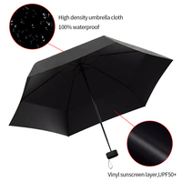 Mini parapluie anti-UV de poche léger design compact pliable manuel parapluie de poche à 5 plis