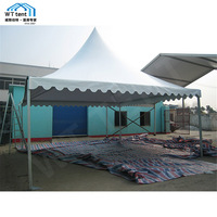 Tente Pagode de Luxe 5x5m en Alliage d'Aluminium et Tissu PVC, Imperméable Intérieur/Extérieur Toutes Saisons pour Mariages et Événements