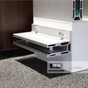 Aluminum U Channel Glass Railing Stainless Steel <strong>Handrail</strong> Frameless Glass Balustrade Balcony Deck Base Rail Stairs Railing - Product Image 3