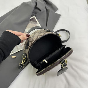 Bolso Casual con Estampado Geométrico, Bolso de Hombro de Estilo Moderno, Bolso Redondo de Material PU 351 - Product Image 2