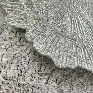 现代承诺批发金箔珠光充电器板透明塑料PS餐具婚礼圣诞派对 - Product Image 4