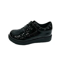 Chaussures décontractées pour garçon, chaussures habillées en cuir PU noir personnalisées, chaussures de campus et d'école pour fille