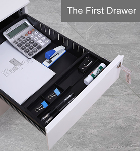 Lạc Dương 3 ngăn kéo trắng hoặc đen thép lưu trữ dưới bàn Kim loại di động bệ Tủ tập tin với khóa phím hoặc khóa kết hợp - Product Image 5