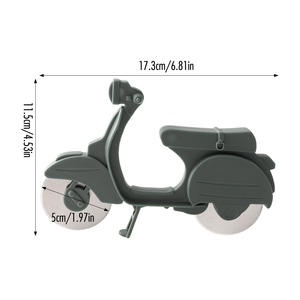 Couteau à <span class=keywords><strong>pizza</strong></span> circulaire créatif pour moto, coupe-tarte en acier inoxydable, roulette à <span class=keywords><strong>pizza</strong></span> pour pizzas et crêpes - Product Image 2