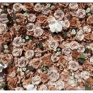 Romantic Dreamy <b>Artificial</b> Rose Wall Panel Handmade High Simulation Wedding Decor Reusable Recyclable - Product Image 1