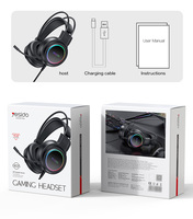 Yesido mikrofon Gaming HD 3D Stereo, Earphone kabel Headset Gaming RGB Antarmuka USB akustik EK05