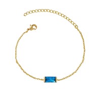 Parure de bijoux minimaliste et simple en zircon cubique plaqué, avec pierres de naissance taille émeraude et zircons CZ étincelants
